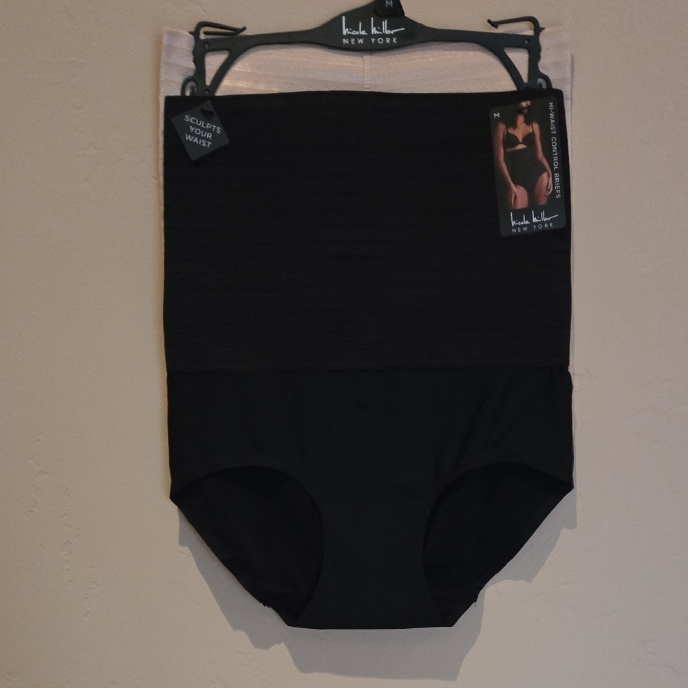 Nicole Miller Black Hi-Waist Control Briefs
